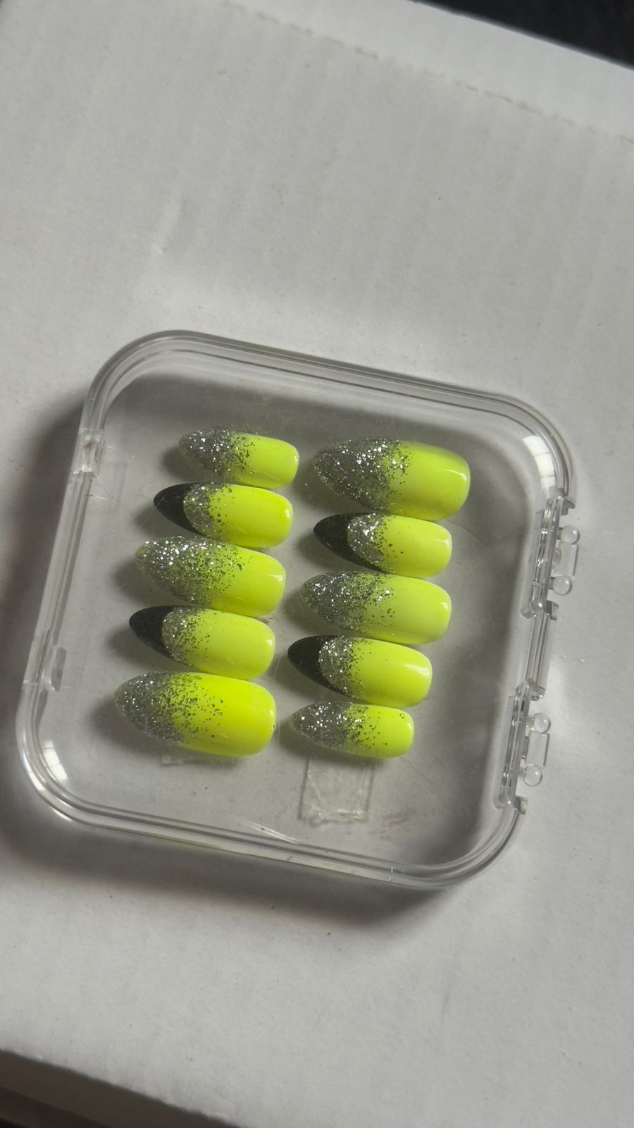 Glow Tips Neon French Glitter